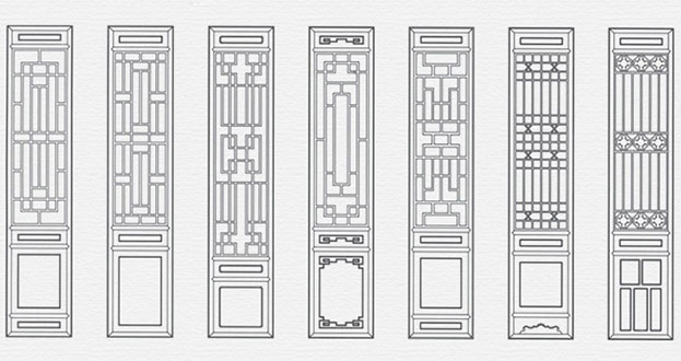 宁晋常用中式仿古花窗图案隔断设计图